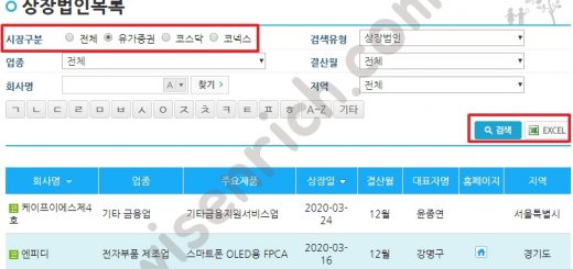 상장기업법인목록